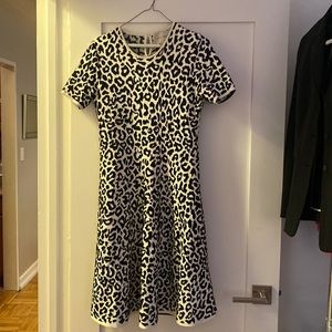 Carolina Herrera compact knit black and white leopard print size Medium.